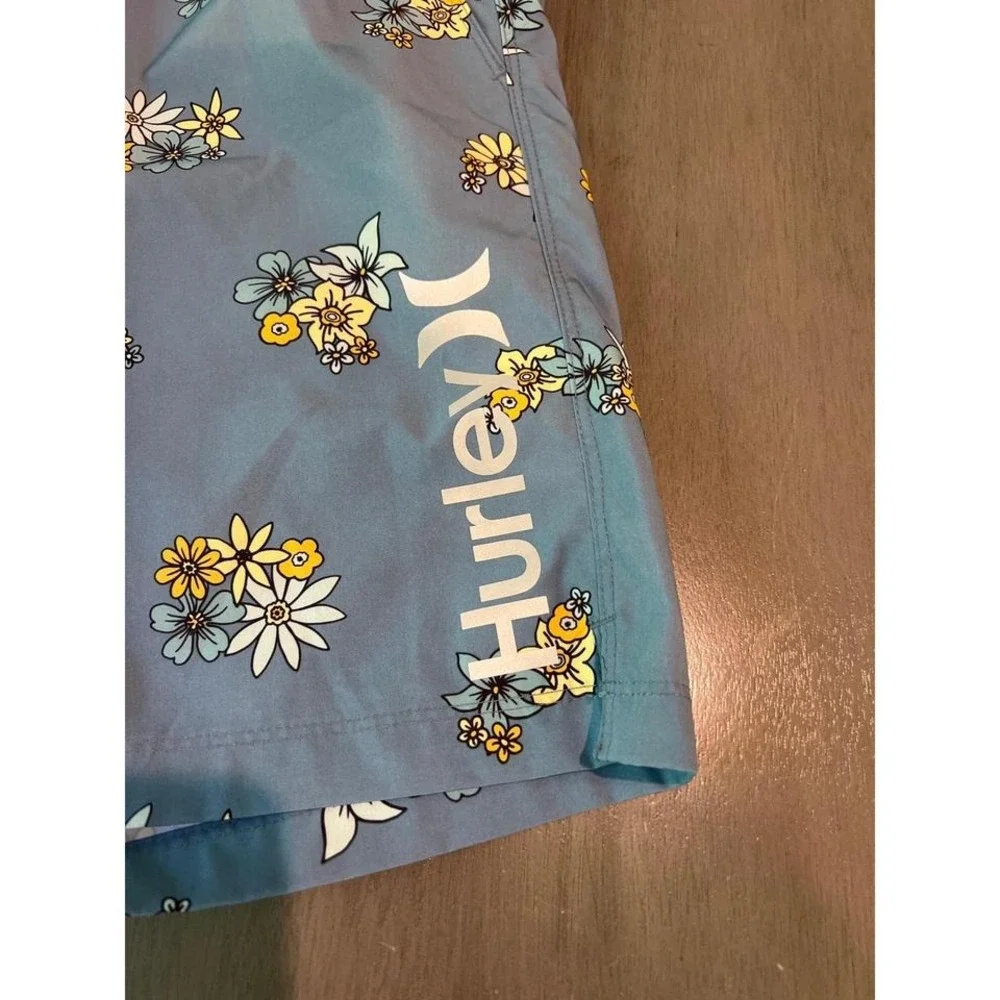 Hurley‎ Mens XL Floral Adjustable Elastic Waist Lined Board Shorts/Swim Trunks